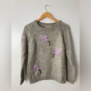 💥 Philosophy Floral Knit Wool Blend Sweater Size Small